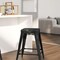 Merrick Lane Elba Series Metal Stool with Powder Coated Finish and Integrated Floor Glides